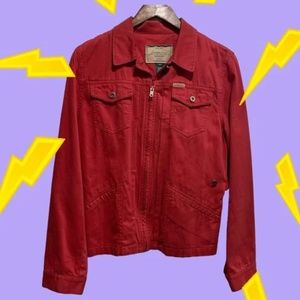 Vintage Lauren Ralph Lauren Red Cotton Twill Jacket Size Medium